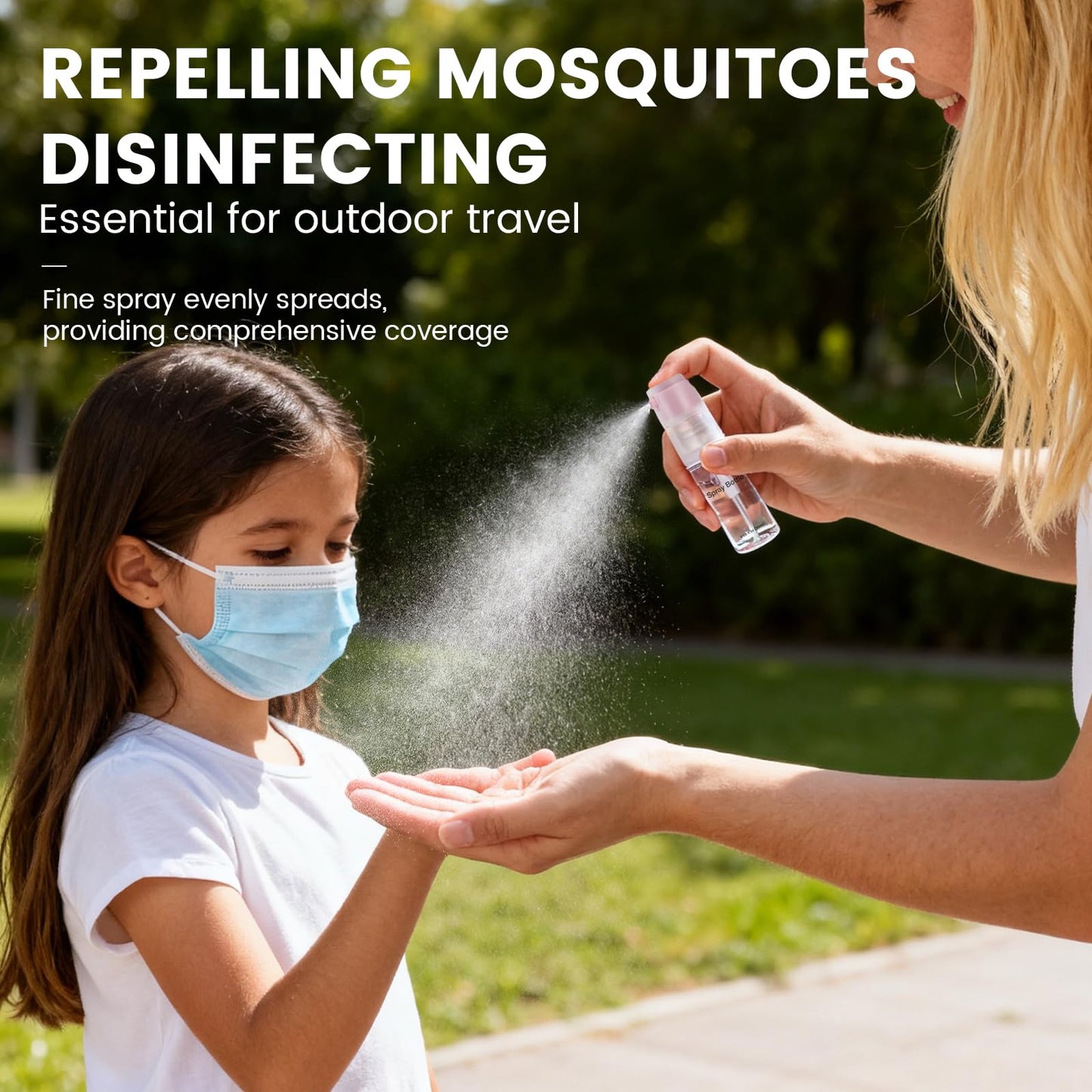 Bomeiyi 4 Pack Refillable Spray Bottle, Reversible Small Empty Spray Bottle with Fine Mist, Leak Proof - for Cleaning Solutions, Mosquito prevention, Face & Hair Mist - 4pk 0.68 OZ / 20 ML