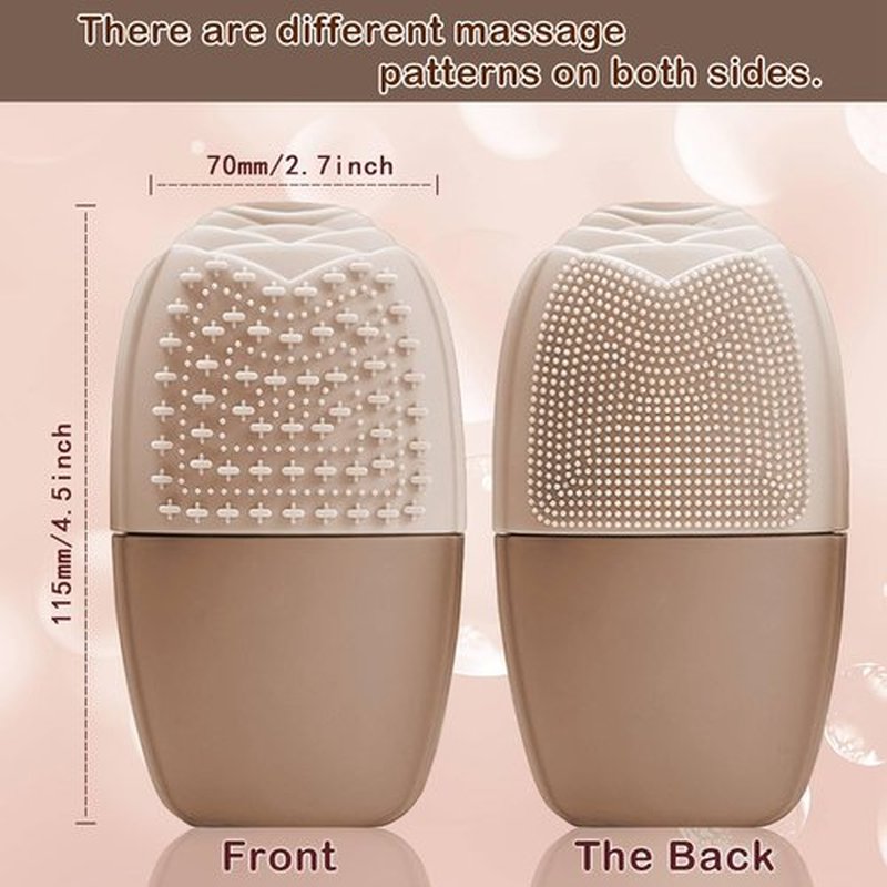 XHJRI Ice Face Roller Massager,Ice Cube Roller for Face, Eyes and Neck Naturally Conditioning and Skin Care,De-Puff Eye Bags,Reduce Migraine Pain,Reusable Massage Silicone Ice Mold (New Coffee)