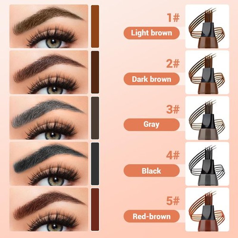 Microblading Eyebrow Pencil 2Pc, 2025 Magic Eyebrow Tattoo Pencil 4 Fork Tip, Create Natural Hair-Like Brows, Waterproof Brow Pencil with Micro-Fork Tip (Brown)