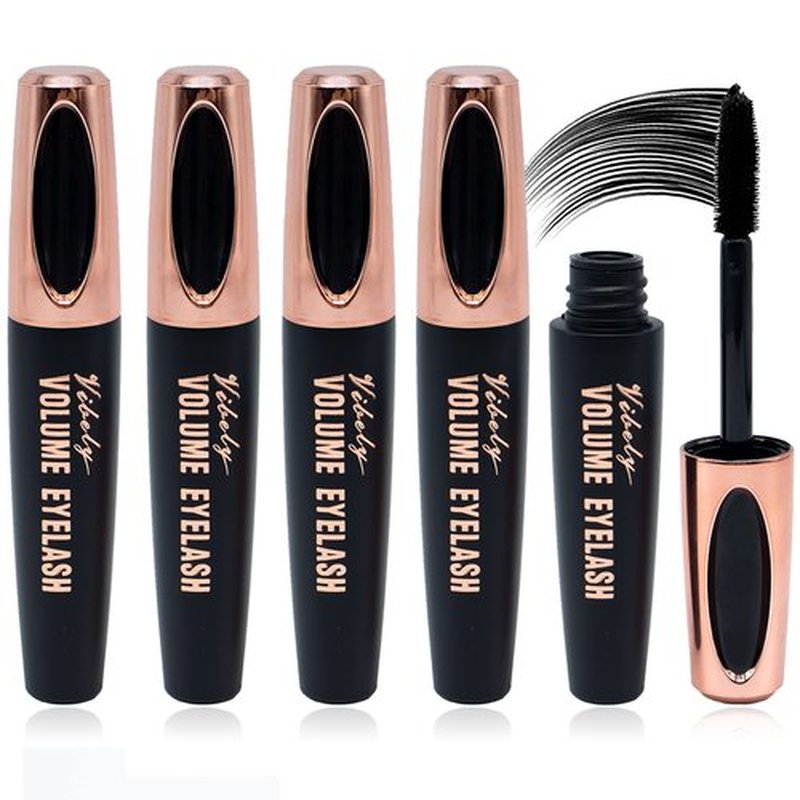 4D Silk Fibers Lashes Mascara,Waterproof Smudge-proof Thickening Mascara,Exquisitely Full,Thickening Softer Fuller Lashes,Long-Lasting No Flaking Natural No Clumping,All Day Exquisitely Full(4 PCS)