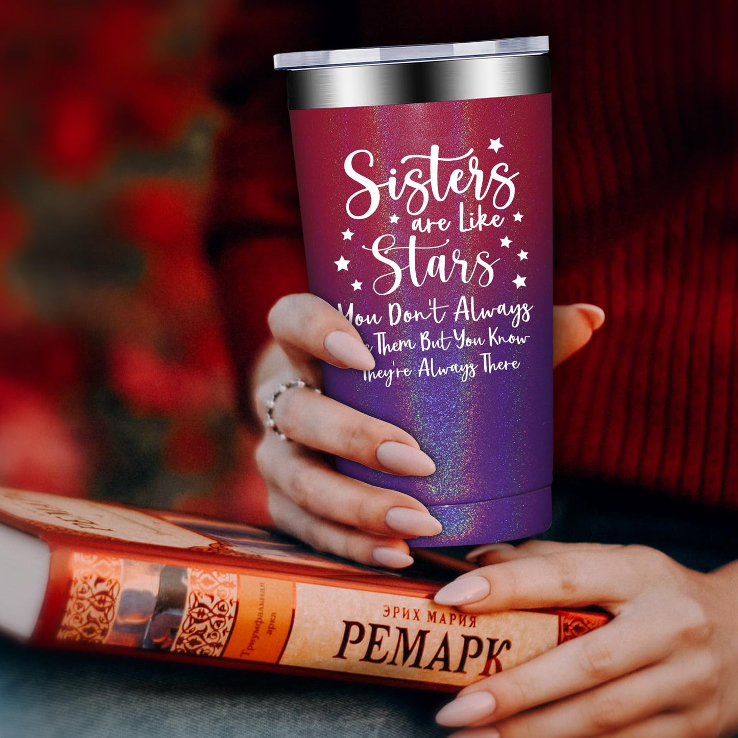 Fufandi Sister Gifts from Sisters - Mothers Day Gifts for sister - Sisters ChristmasBirthday Gift Ideas, Mothers Day Gift - Tumbler Cup