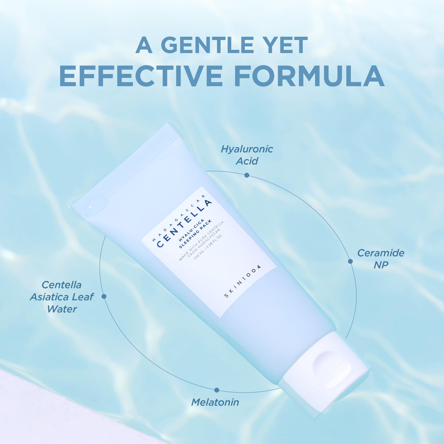 SKIN1004 Hyalu-Cica Sleeping Pack, Korean Face Moisturiser with Hyaluronic Acid & Centella, Cream for Overnight Hydration, Moisturizer for Healthy Looking Skin, Korean Skincare, 3.38 fl.oz,100ml