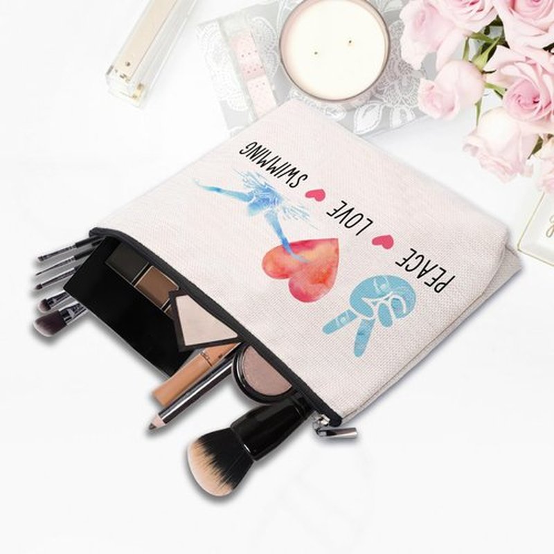 CEASQVAA Funny Swimming Gifts for Women, Swimming Team Gifts Swim Coach Teacher Gifts, Swimming Makeup Bag Birthday Gifts for Swimmer Women Her Female