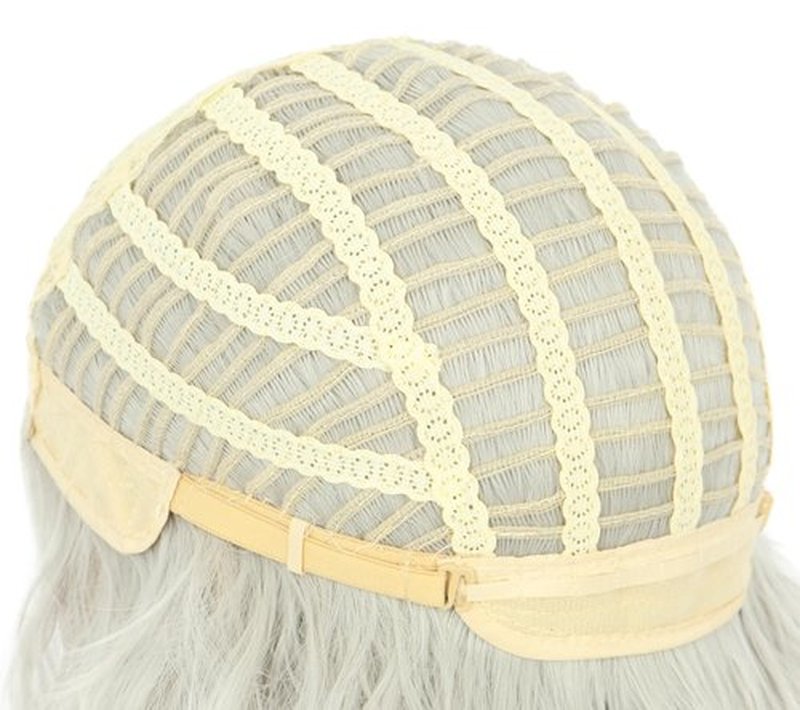 yuehong Long Grey Curly Men Wig Big Beard Wizard Wig Heat Resistant Synthetic Fibers Wig Soft Durable Breathable Costume Wig