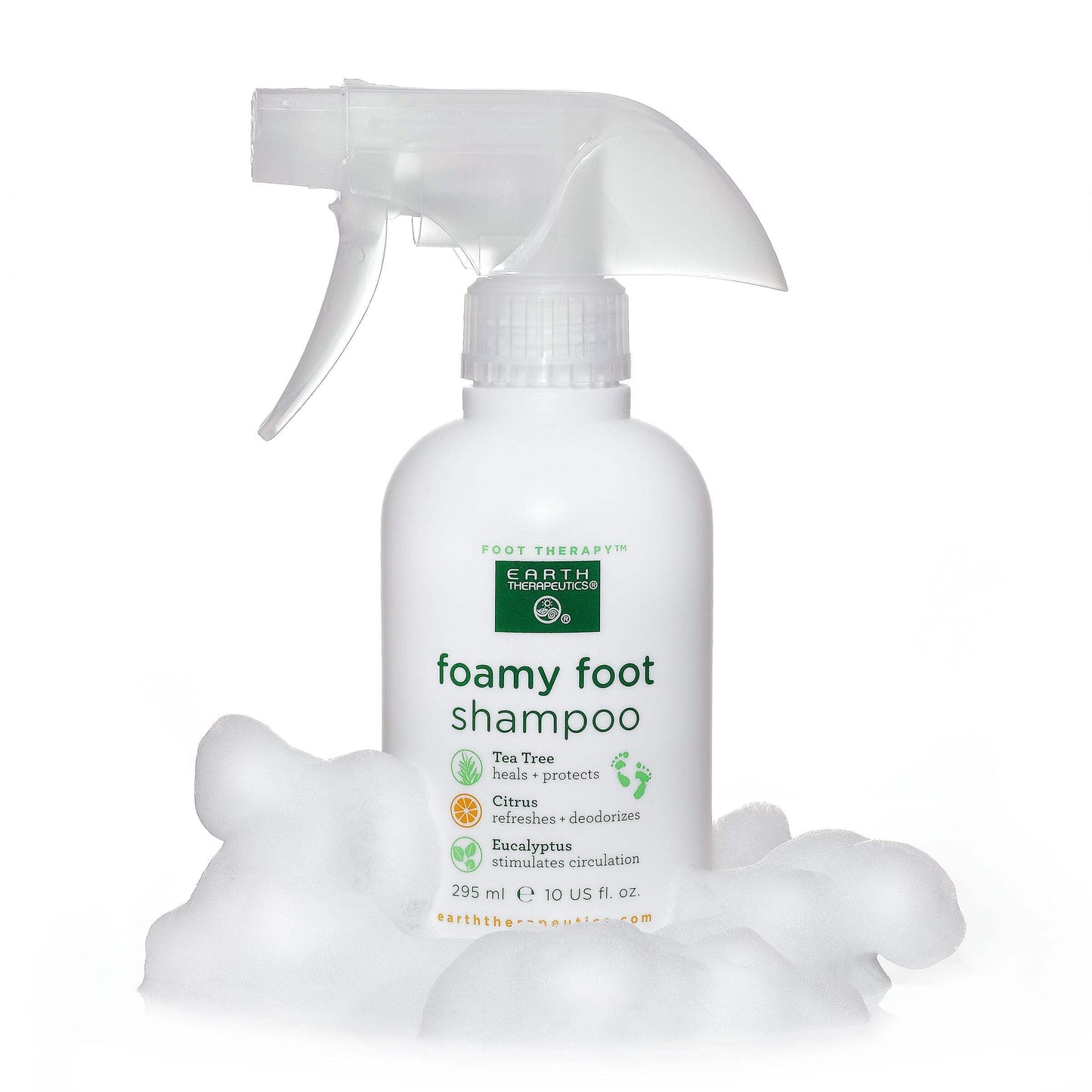 Earth Therapeutics Foamy Foot Shampoo with Citrus, Eucalyptus, and Tea Tree Oil for Deodorizing and Refreshing Feet