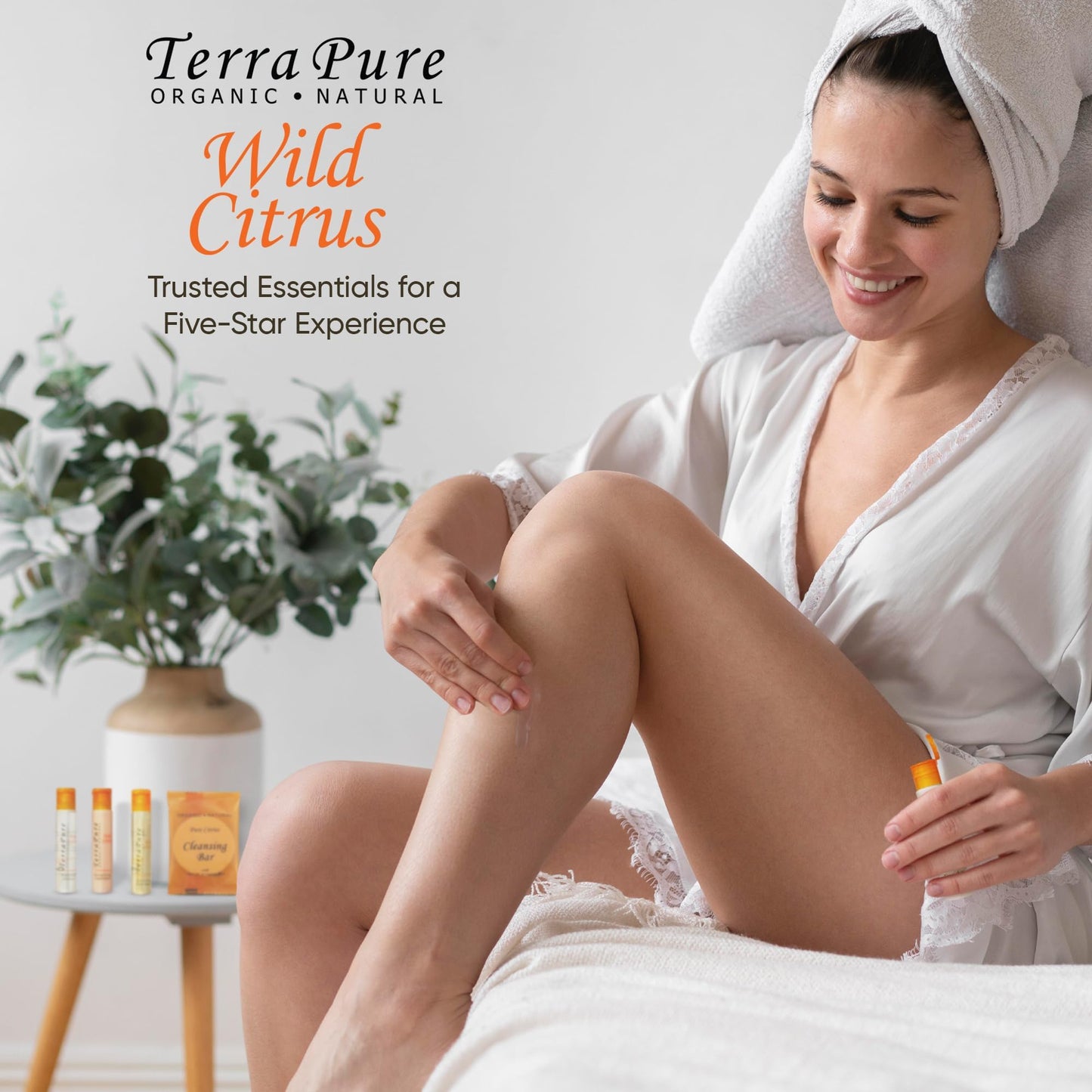 Terra Pure Wild Citrus Hotel Amenities Set | 1-Shoppe Amenities Kit | 1oz Shampoo, Conditioner, Body Wash, Lotion, Bar Soap | Travel Size | 300 Pieces