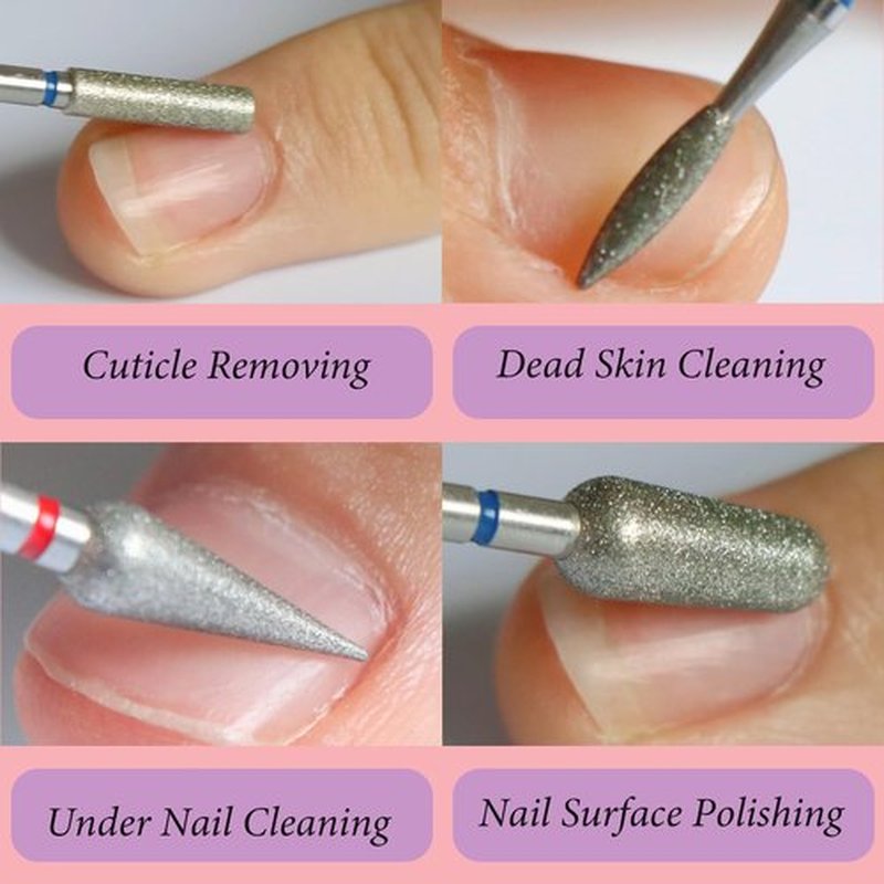 BITNBITH Cuticle Nail Drill Bit,3/32" Diamond Tapered Safety Under Nail Drill Bit, Russian Professional Nail Buffer Bit, Nail Dead Skin Cleaner Bit, Drill Bits for Manicure,Nail Supplies,Fine