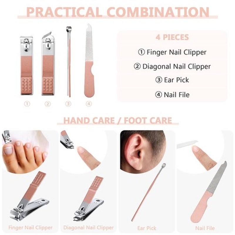 Geosar 12 Sets Manicure Set Nail Clippers Pedicure Kit Stainless Steel Professional Pedicure Set Grooming Kits Nail Care Tools with Luxurious Travel Case for Nail Care(Multi Colors)
