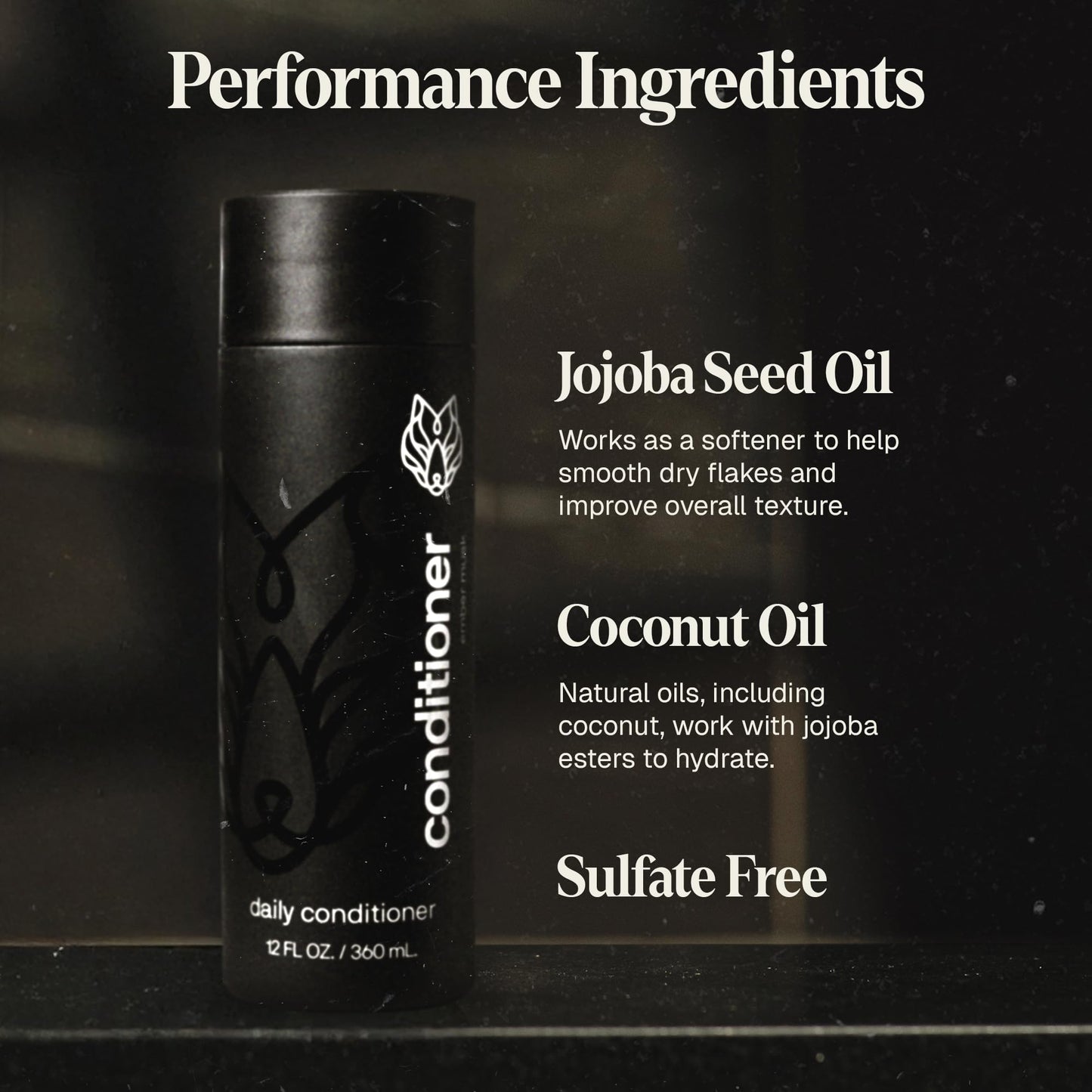 Black Wolf Mens Shampoo & Conditioner Set for Oily Hair - Oil Control Shampoo with Moisturizing & Deep Cleansing Formula - Conditioner for Soft & Silky Strands - Daily Hair Care for Men