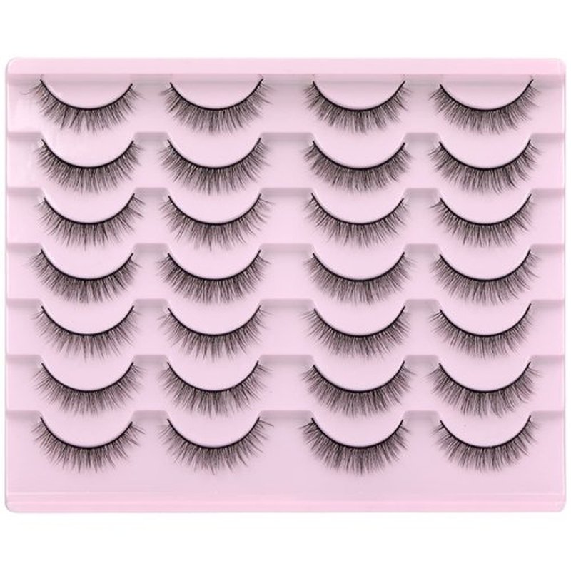 Kiromiro Natural Lashes Wispy Fake Eyelashes Nautal Look 10mm 3D Mink Lashes Extension Fluffy Strip Eyelashes Pack