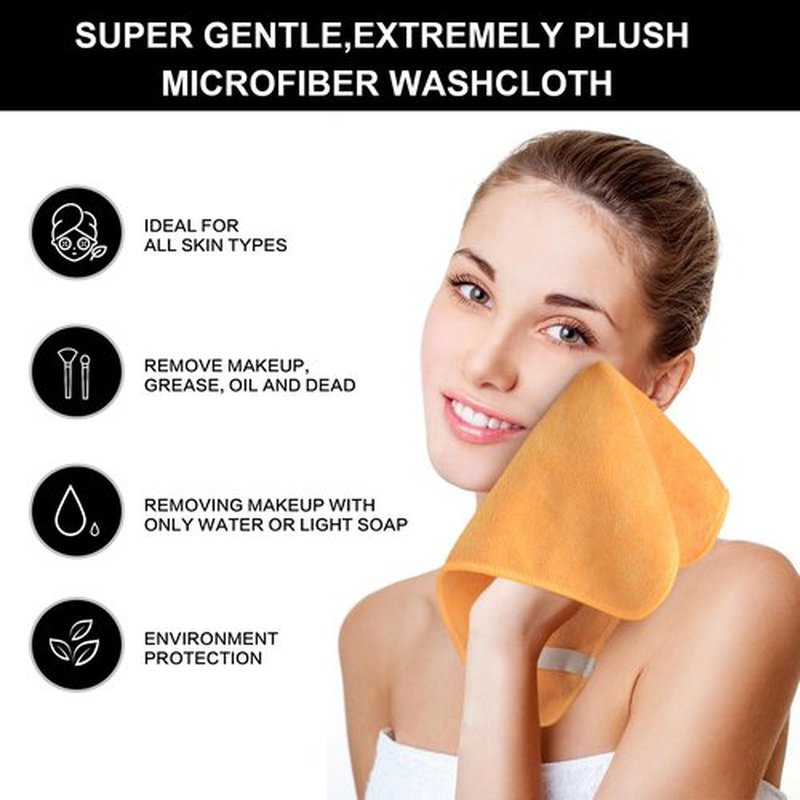 SINLAND Microfiber Facial Cloths Fast Drying Washcloth 12inch x 12inch Absorbent Face Wash Cloth Soft Makeup Remover Cloths