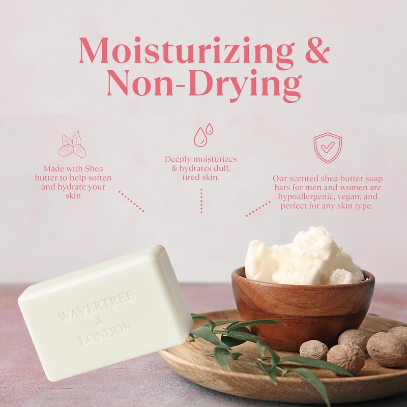 Marrakech Rose Scented Natural Soap Bar - 100% Organic Shea Butter | 7oz Moisturizing Triple Milled Soap