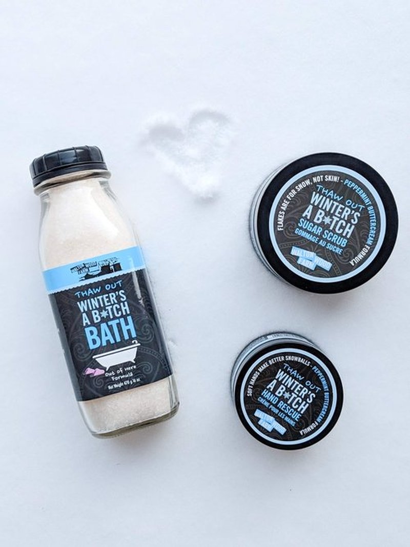 Walton Wood Farm Sugar Scrub (Winter's A Btch) Peppermint Buttercream Formula Vegan-Friendly and Paraben-Free 8 oz