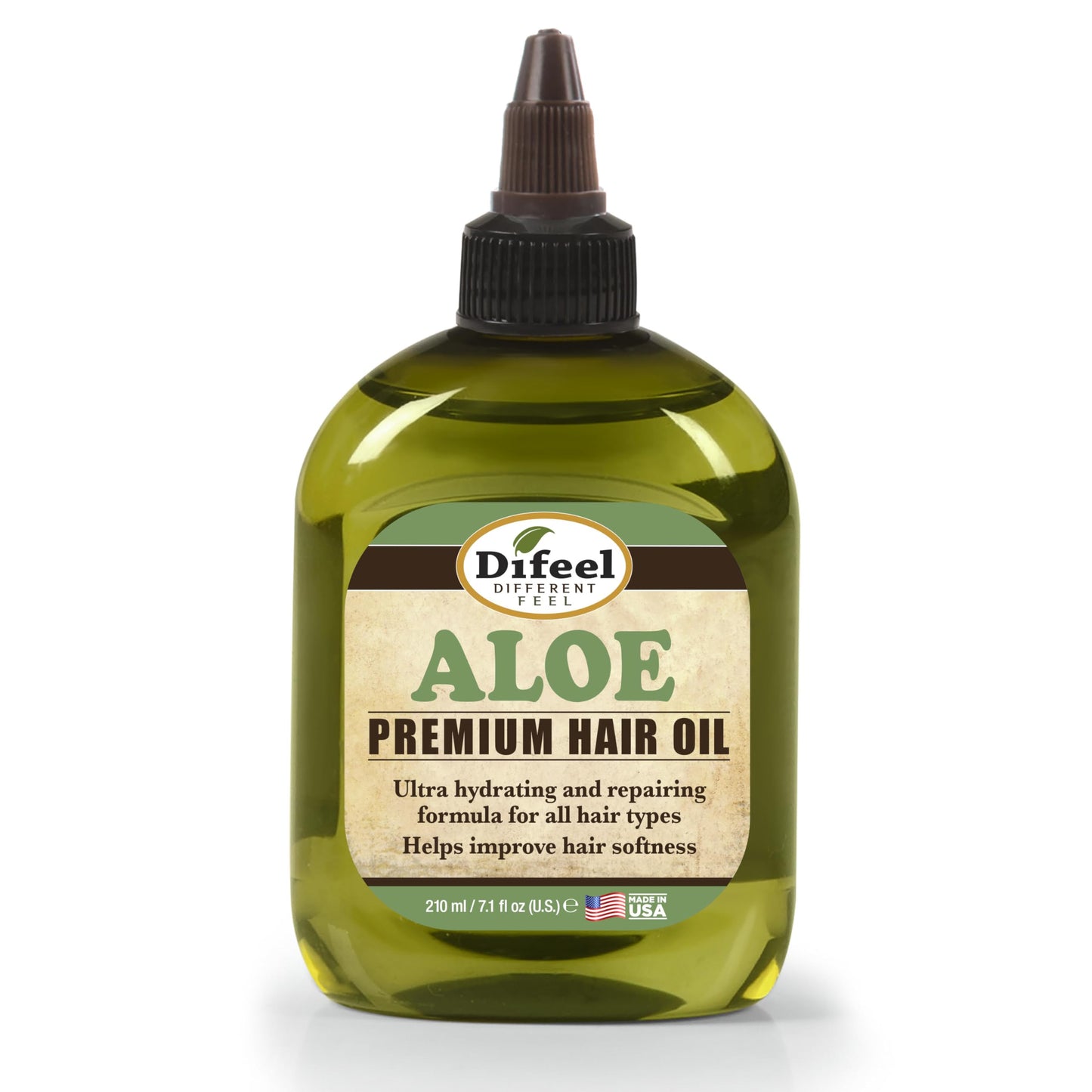 Difeel Aloe Premium Hair Oil 7.1 Ounces - Ultra Hydrating Aloe Vera Hair Oil for Natural Hair, Ideal for All Hair Types, Improves Softness, Smoothness & Shine
