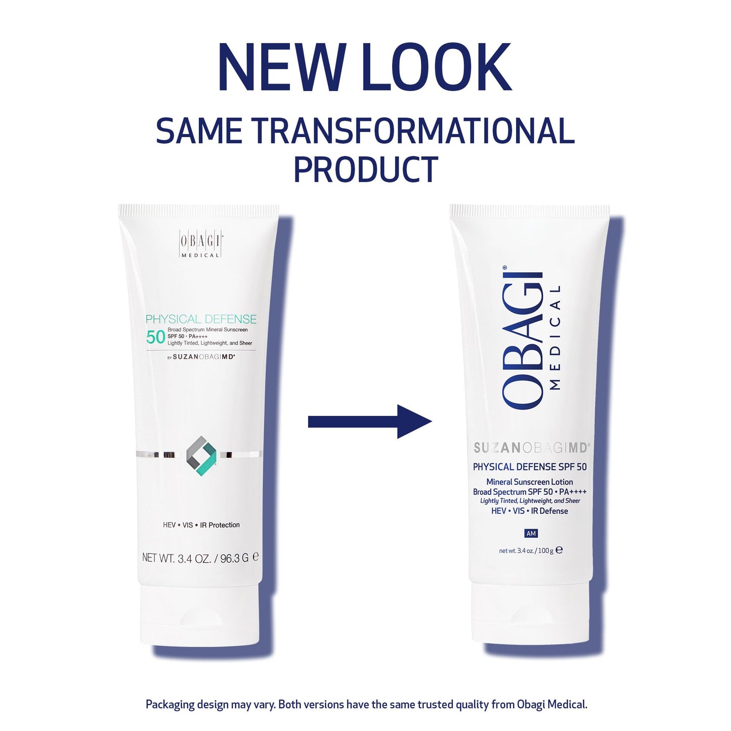Obagi Medical SUZANOBAGIMD Physical Defense Broad Spectrum Mineral Sunscreen, SPF 50 - Mineral Face Sunscreen, Zinc Oxide And Titanium Dioxide Sunscreen for UVA and UVB Protection, Hypoallergenic - 3.4 oz
