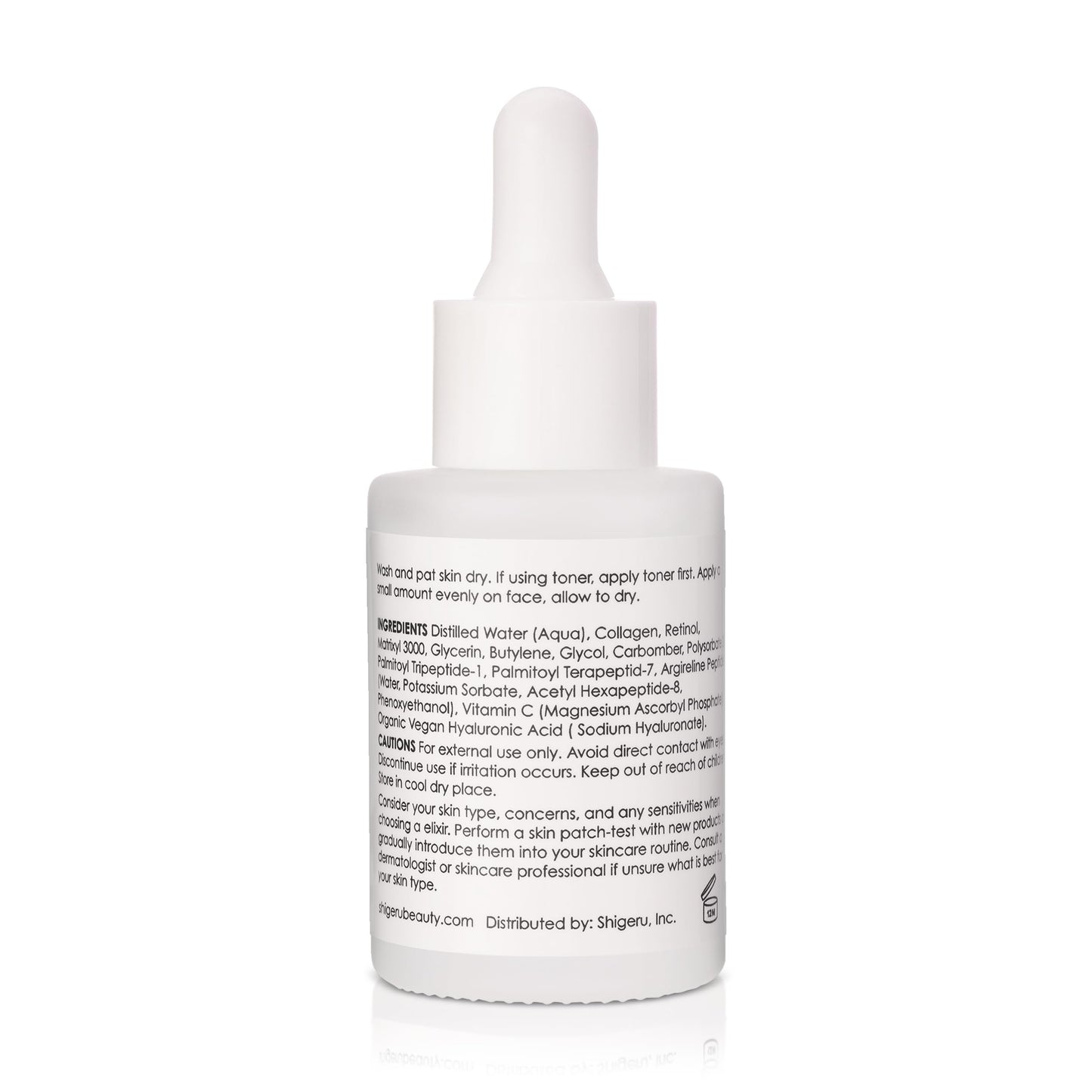Shigeru Beauty Collagen Elixir with Vitamin C, Hyaluronic Acid, Retinol, Anti-Aging Serum, Brightening, Hydrating, Face, Lightweight