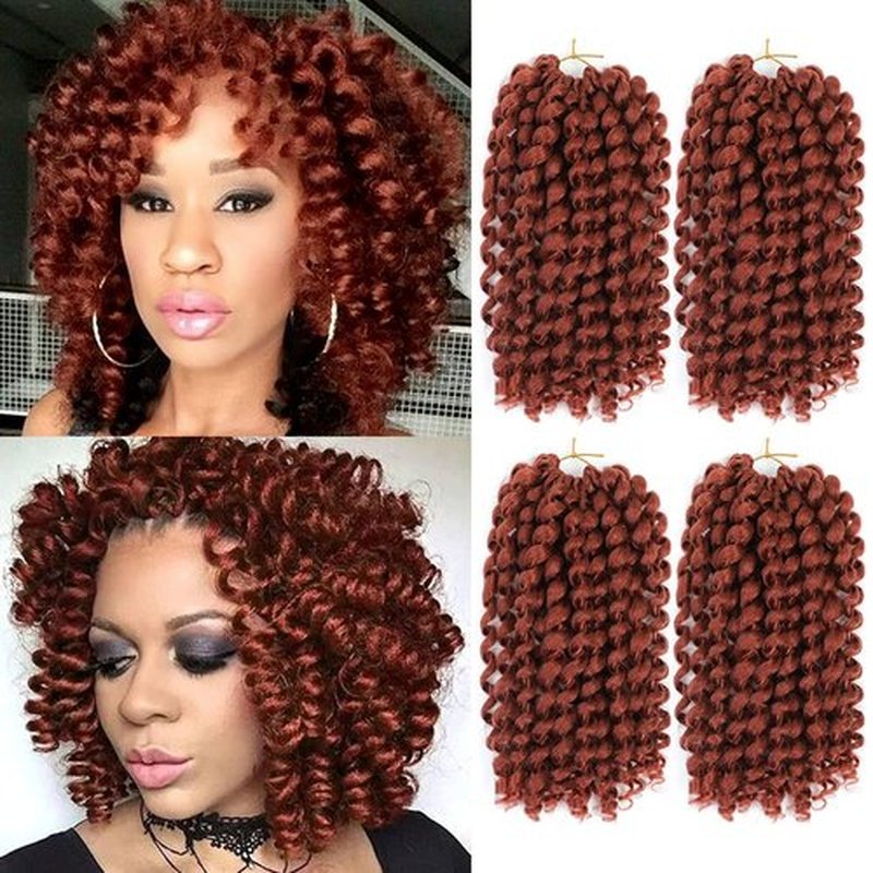 GetMaige Ginger Wand Curls Crochet Hair For Black Women 12inch Jamaican Bounce Pre-looped Curly Braiding Hair (12inch (pack of 4), #350)