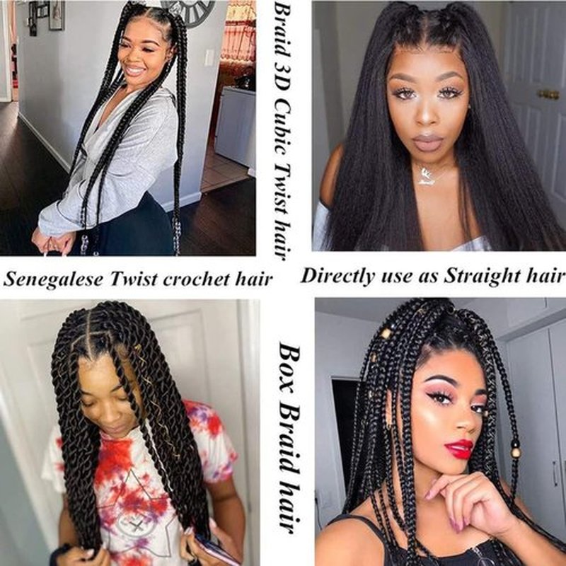 Xiaofeng 3 Packs/Lot Pre Stretched Braiding Hair Extensions for Women Crochet Braids Hair Green 26 Inch Hot Water Setting Synthetic Fiber Braiding Hair Extensions for Girls100g/Pack (light green)