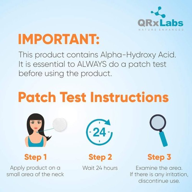QRxLabs Glycolic/Salicylic Acid 10/2 Acne Control Pads w/ 10% Ultra Pure Glycolic Acid + 2% Salicylic Acid, Allantoin, Vitamin B5, C & E, Calendula & Green Tea - Acne Treatment for Face for Clear Skin