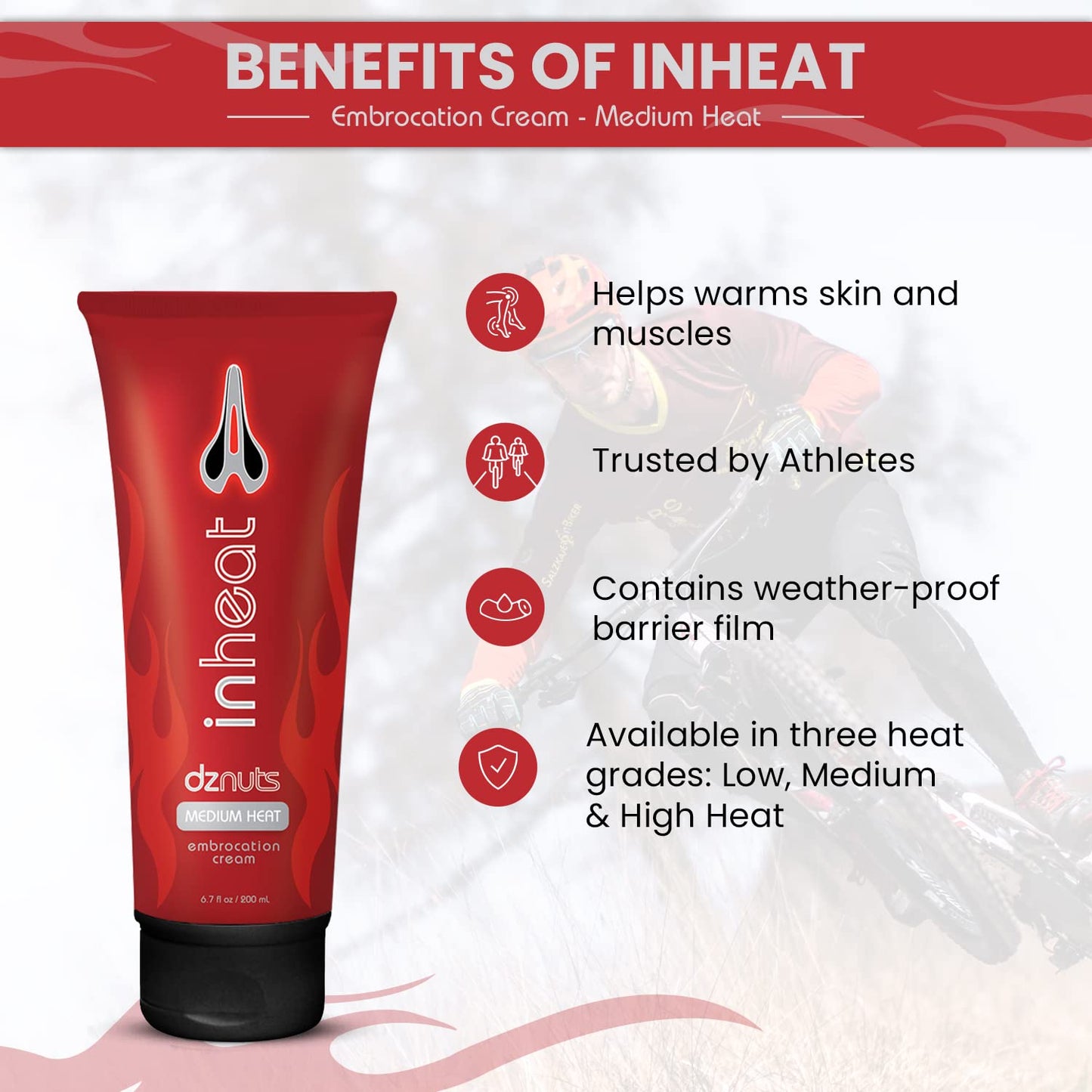 dznuts - Women’s Bliss Chamois Cream with InHeat Embrocation Cream for Cold Weather (Medium Heat)