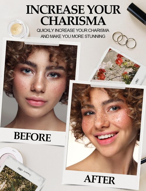Glitter Freckles face Tattoo 8 Count Rose Gold Makeup Patches, Waterproof Faux Freckles for Women Temporary Face Freckles Must-Have for Music Party Makeup