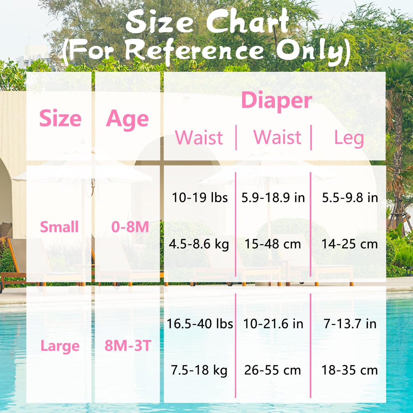 Babygoal Baby Girl and Boy Swim Diapers, Reusable Adjustable Washable One Size Fits 0-8M Baby Gifts and Swimming Lessons 3 Pack 3SD04