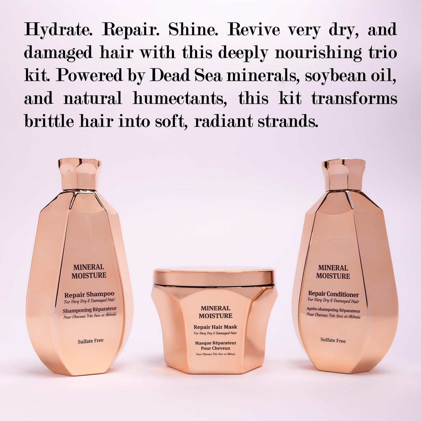 Saphira Mineral Moisture Mud Hair Mask with Dead Sea Minerals – Deep Hydrating Treatment for Dry & Dehydrated Hair – Moisture, Softness & Shine – Professional Hair Care (250 ml 8.5oz)