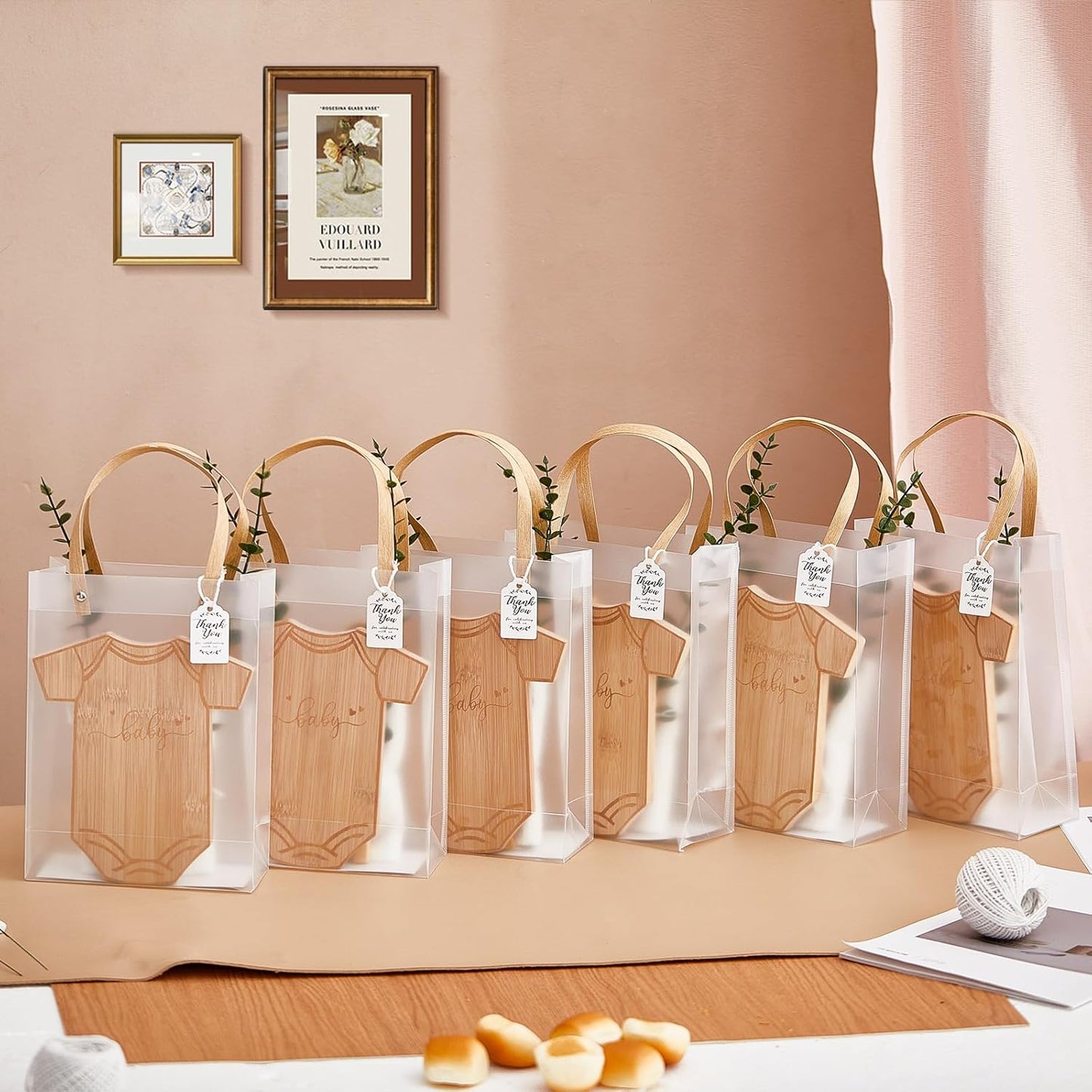 Bodysuit Shaped Cheese Board Set - Baby Shower Game Winner Prizes | Includes Spoons & Gift Bags (4 Sets)