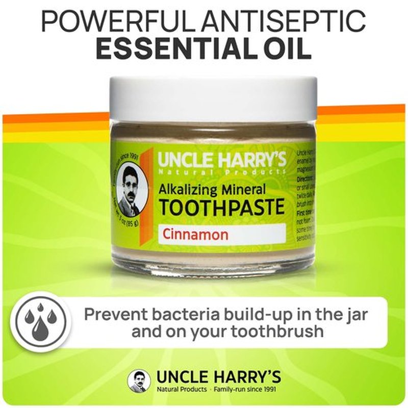 Uncle Harry's Cinnamon Remineralizing Toothpaste | Natural Whitening Toothpaste Freshens Breath & Promotes Enamel | Vegan Fluoride Free Toothpaste (4 Pack)