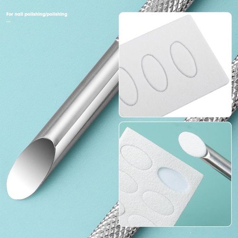 Be In Your Mind 100Pcs Nail Cuticle Pusher Sandpaper Self-adhesive Oval Sandpaper Nail Dead Skin Remover Nail Pre Polishing Tool for Manicure Pedicure (180 Grit)