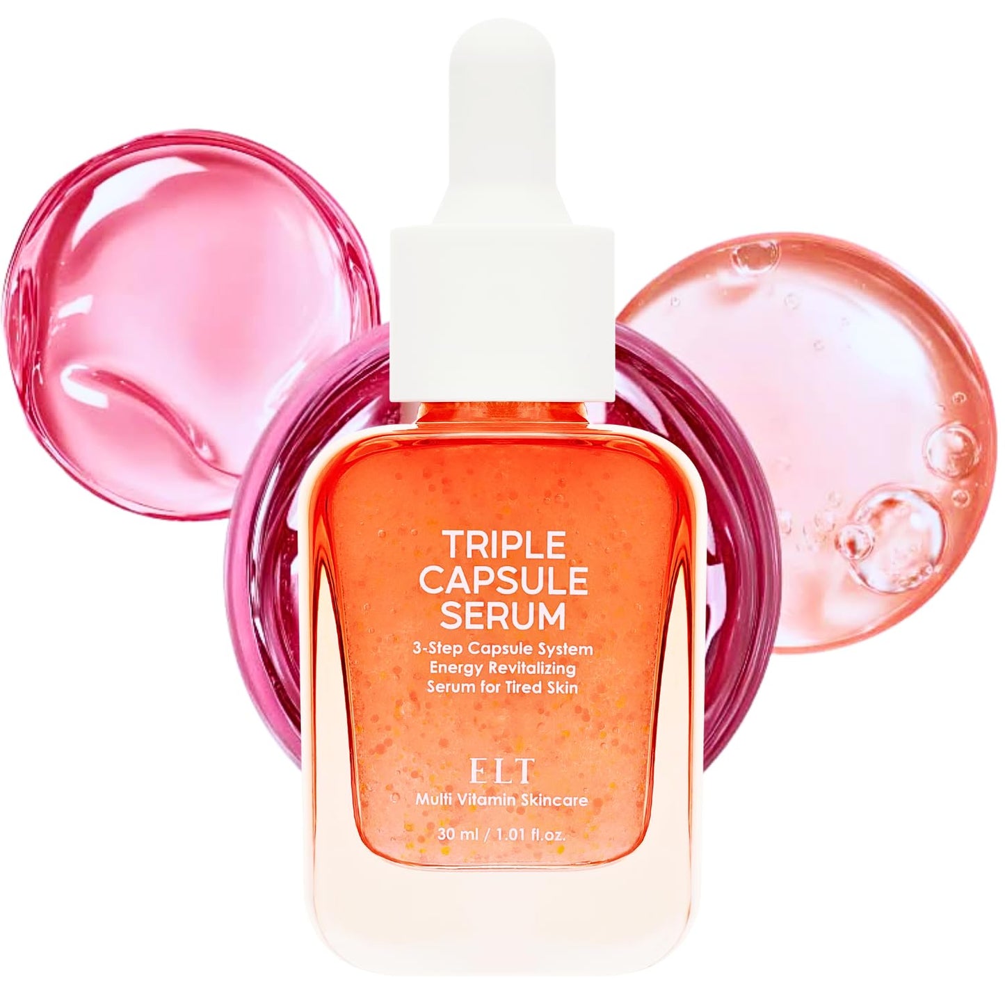ELT Triple Capsule Face Serum - Korean Hydrating & Moisturizing Serum with Rose PDRN, Ceramide, Vitamin C, Taurine - K-Beauty Skincare (30ml/1.01 fl.oz) Eltcosmetics