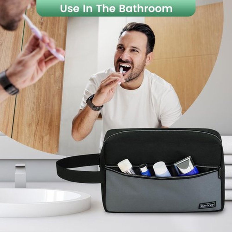 Carbrea Travel Toiletry Bag - Large Toiletry Bag for Men Skincare Bag Doop Kit for Toiletries Accessories Gifts - Black