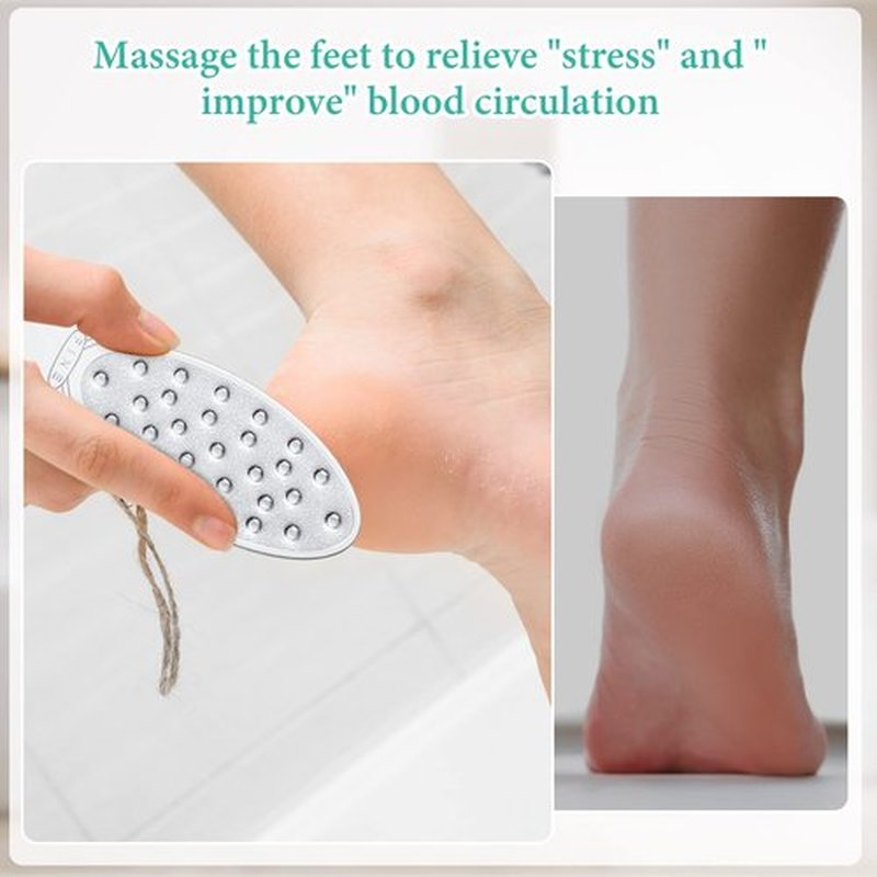 Jutom 1 Pc Stainless Steel Foot Scraper Metal Foot File Double Sided Foot File Callus Remover Professional Foot Rasp Scrubber for Wet or Dry Skin Easy to Clean Pedicure Tool Heel