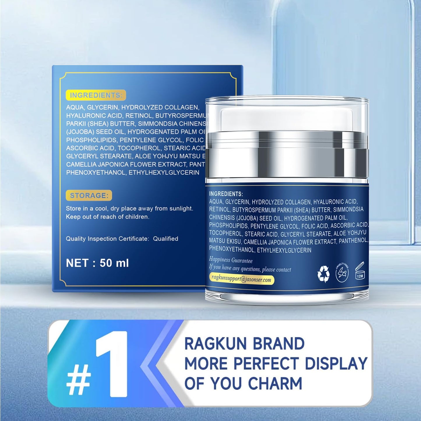 Ragkun Anti-Aging Face & Neck Cream with Retinol & Collagen, 1.8 fl. oz.