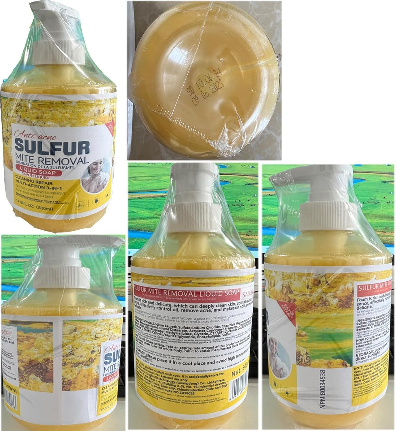 Purifying Sulfur Body Wash Cleanser: Purify, Clarify, and Refresh-Deep Cleansing for a Clear & Moisturizes Skin,Enjoy a Soothing Shower Experience,Gentle Sulfur Soap, Fragrance-Free