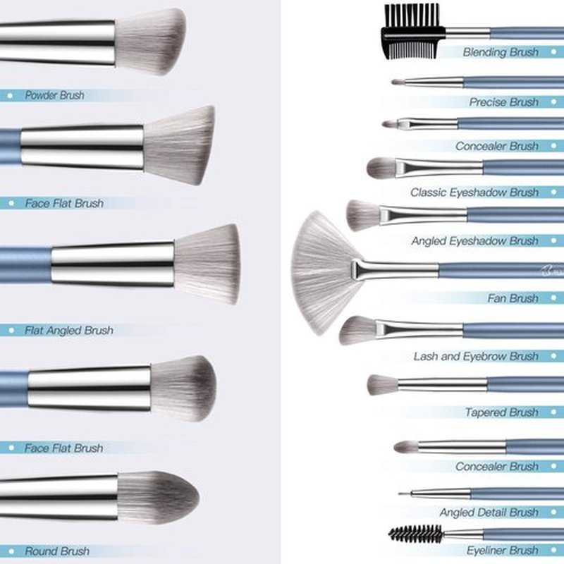 Makeup Brushes Makeup Brush Set, BESTOPE PRO Makeup Brushes Kit, 16Pcs Professional Makeup Brush Set for Eye and Face, Foundation Powder Concealers Blush Eyeshadow Brush Make UP Brushes Kit Blue