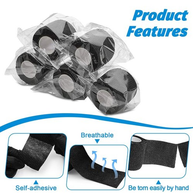 200PCS Pen Covers with 12PCS Grip Tape - Combofix Machine Wrap Cover Blue Pen Bags Pen Sleeves Machine Sleeves with Black Grip Wrap Self-Adherent Tape Plastic Covers