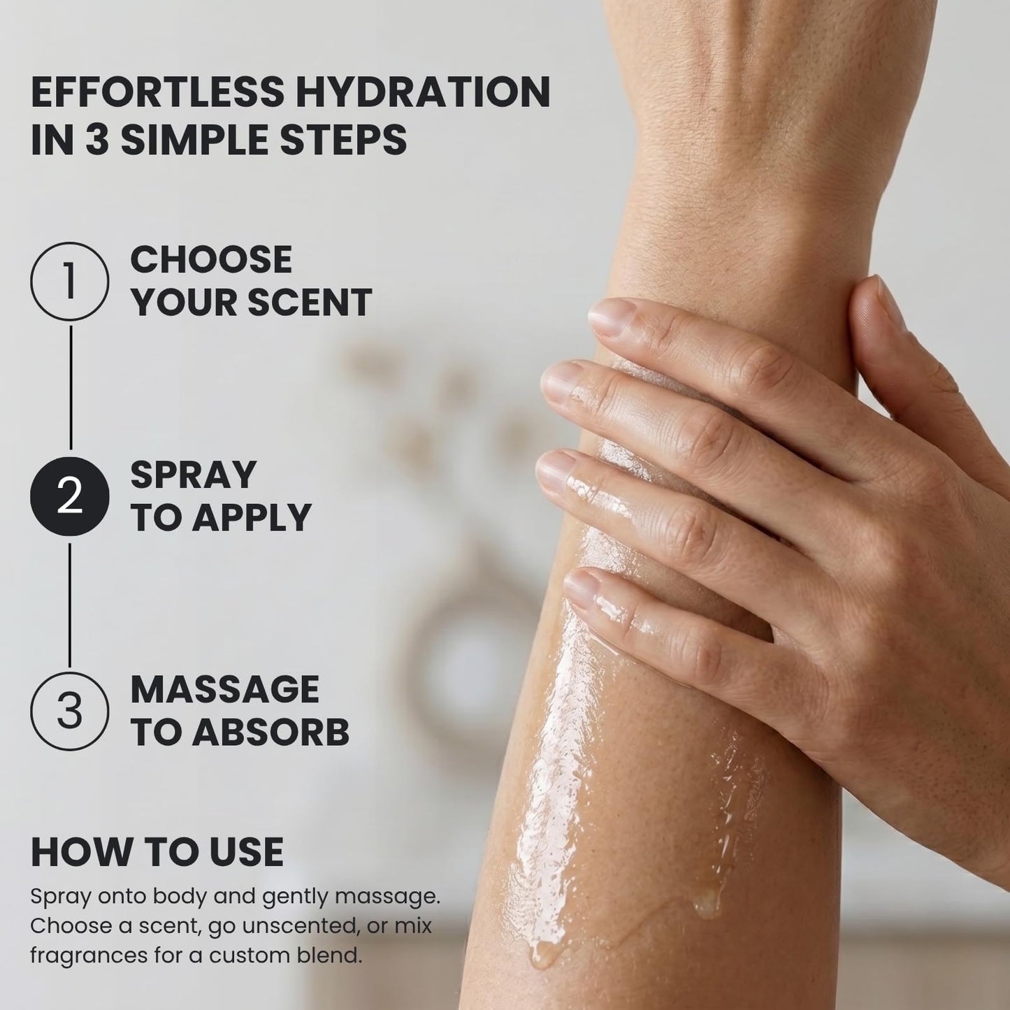 QTICA Oylie Spray On Total Repair Body Oil | Lightweight Spray Oil with Natural Jojoba & Argan Oil for Instant Moisture, Smooth Finish Deep Hydration for Soft Supple Looking Skin 2oz (Exotic Mango)
