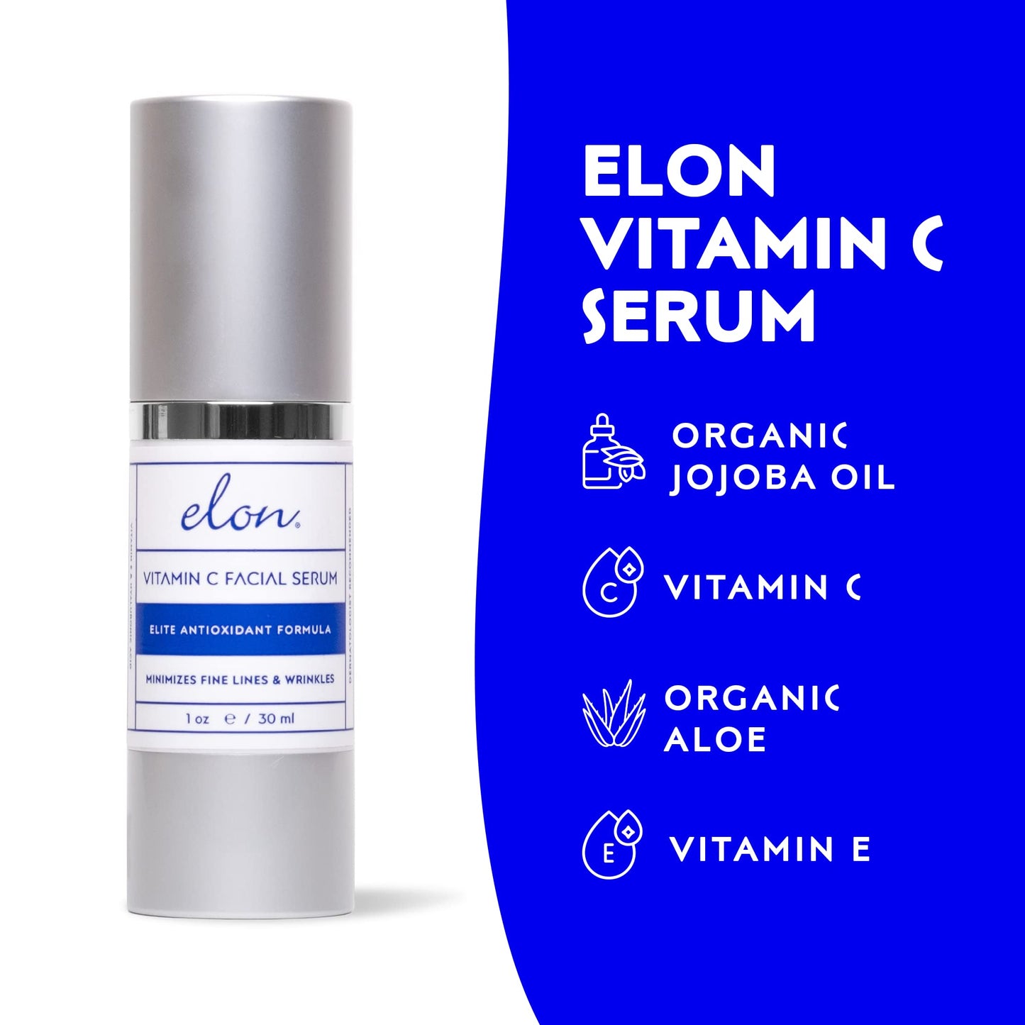 Elon Vitamin C Facial Serum | Lightweight Antioxidant Care for Dull Uneven Skin | Daily Hydrating Formula for Healthy Complexion