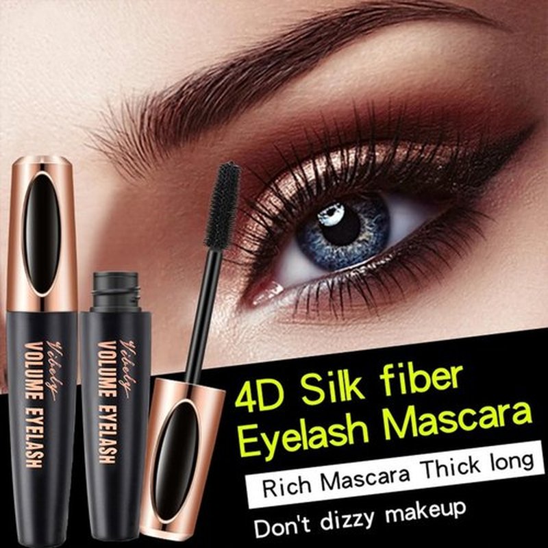 4D Silk Fibers Lashes Mascara,Waterproof Smudge-proof Thickening Mascara,Exquisitely Full,Thickening Softer Fuller Lashes,Long-Lasting No Flaking Natural No Clumping,All Day Exquisitely Full(4 PCS)