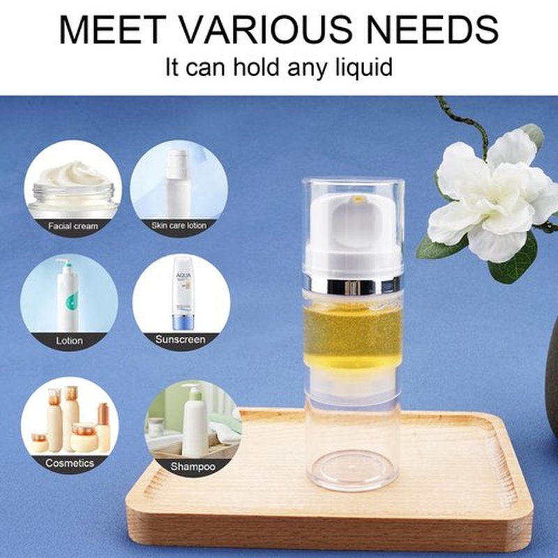 Cosywell Airless Pump Jars 3.4oz/100ml 4 Pack Pump Bottle Dispenser Empty Moisturizer airless Pump Bottles Cosmetic Pump Container Travel Pump Bottles for Toiletries Shampoo Lotion and Cream Clear