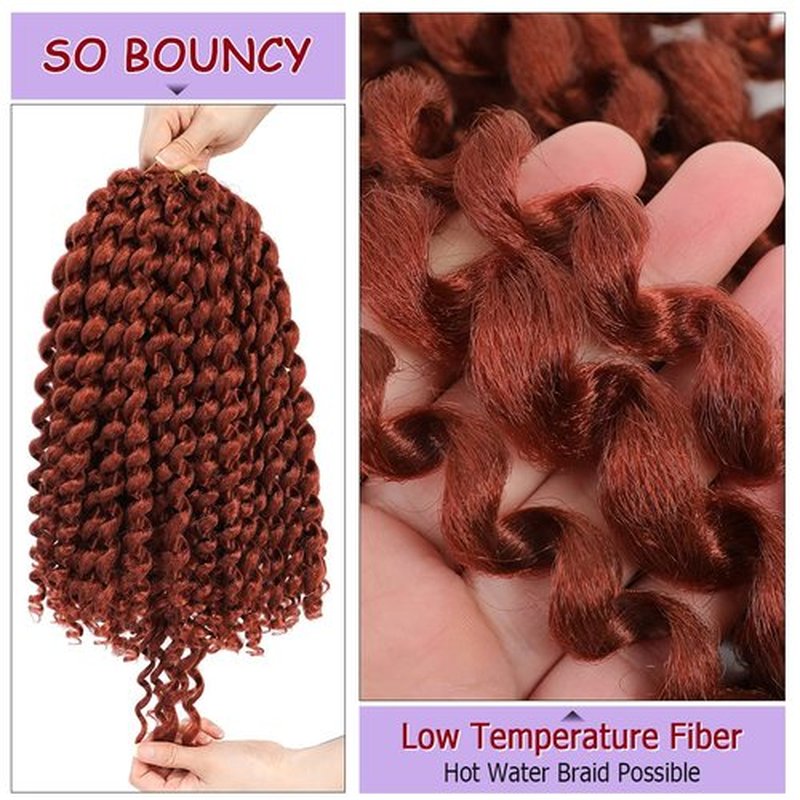 GetMaige Ginger Wand Curls Crochet Hair For Black Women 12inch Jamaican Bounce Pre-looped Curly Braiding Hair (12inch (pack of 4), #350)