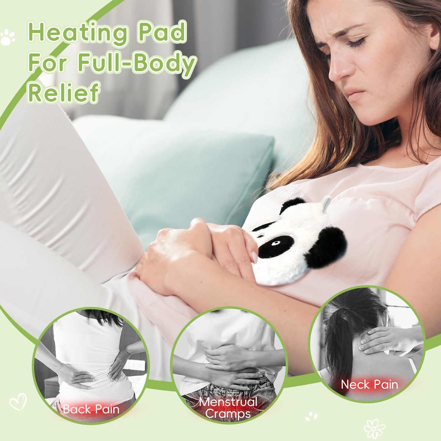 my novel things Microwave Heating Pad with Heated Eye Mask 3PK for Relieve Fatigue Period Cramps Menstruation Microwavable Animal Heated Pad Unscented Compress for Dry Stye Eyes Women Birthday Gift