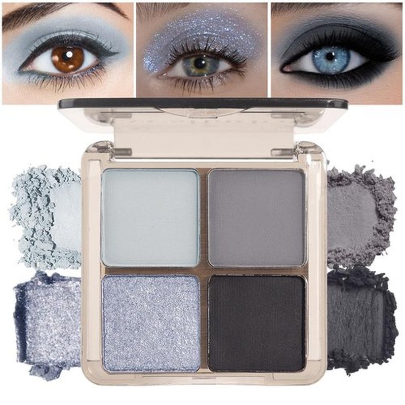 Eyeshadow Quads, Blendable Matte, Metallic and Shimmer Finishes, Velvety Pigmented Creamy Formula, Four Way Quad Eye Shadow Palette, Talc, Paraben & Cruelty Free