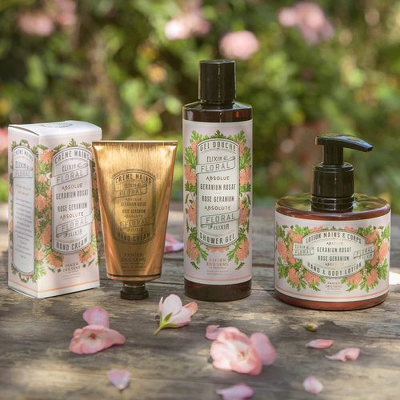 Panier des Sens - Hand Cream for Dry Cracked Hands - Rose Geranium Hand Lotion with Olive & Almond Oil - Vitamin E Skin Moisturizer with 97% Natural Ingredients - Made in France, 2.5 fl oz