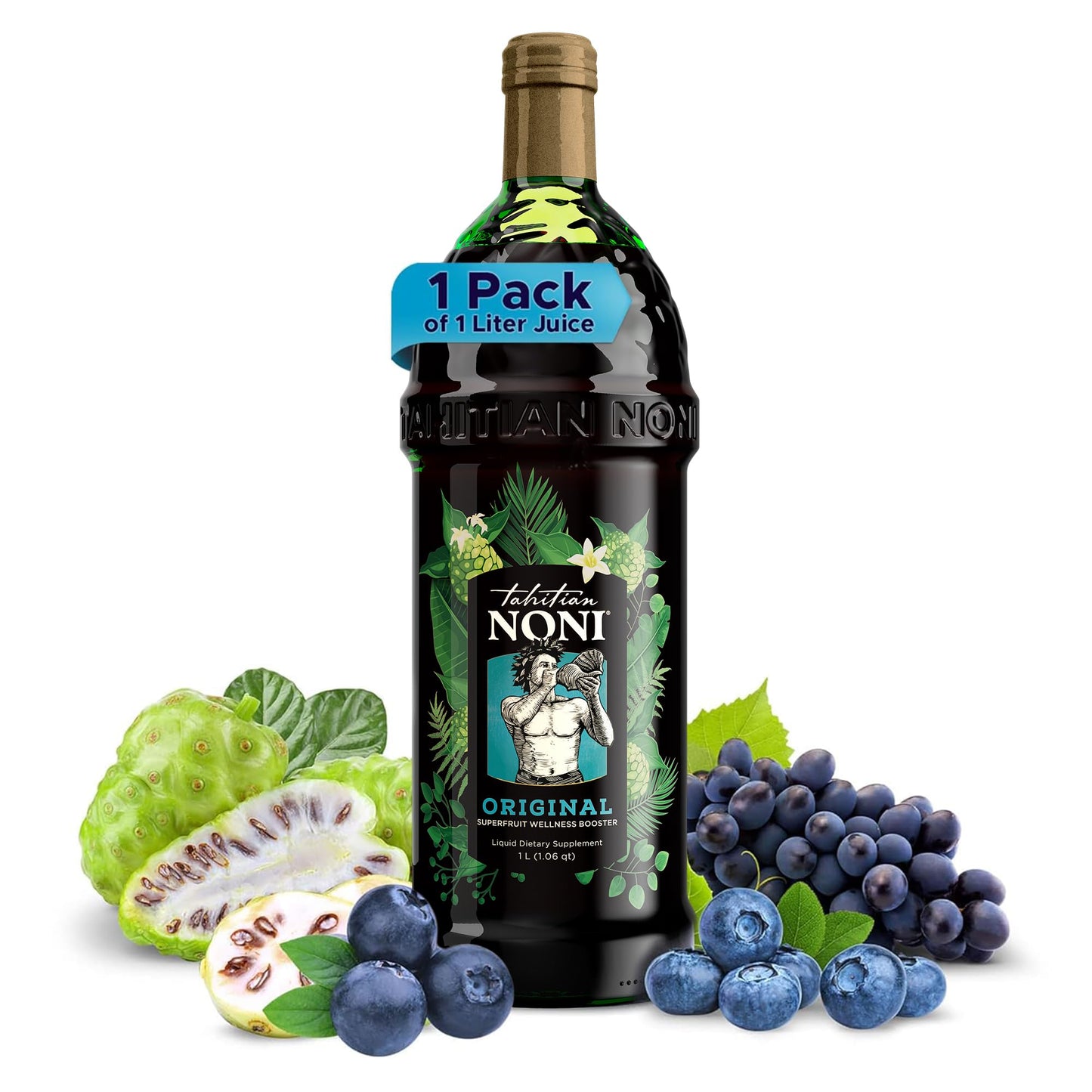 TAHITIAN NONI Juice by Morinda, Authentic Pure Noni Fruit Juice, 1L Bottle
