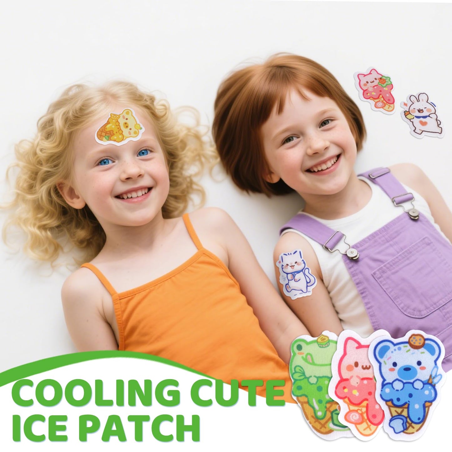 Kids Fever Relief Patches, 24 Pcs - Cooling Gel Instant Relief Strips for Kids Fever, Headache & Sunburn, Soothing Temperature Reduction