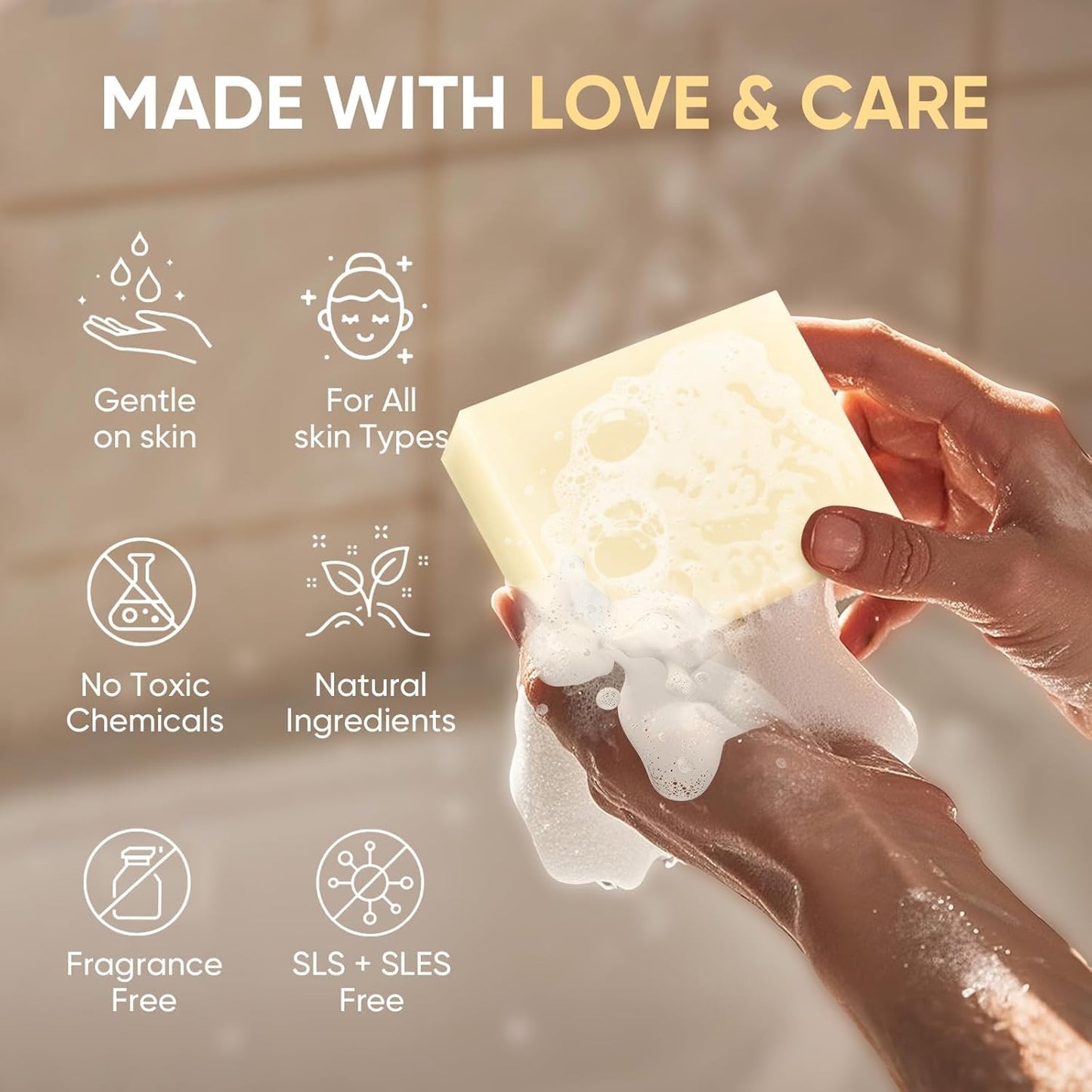 femani Beef Tallow Soap Bar - All Natural and Organic Grass Fed Tallow Soap Unscented - Moisturizes, Soothes, Hydrates Face & Body Wash Great for Itchy, Dry, Sensitive Skin, 4 oz