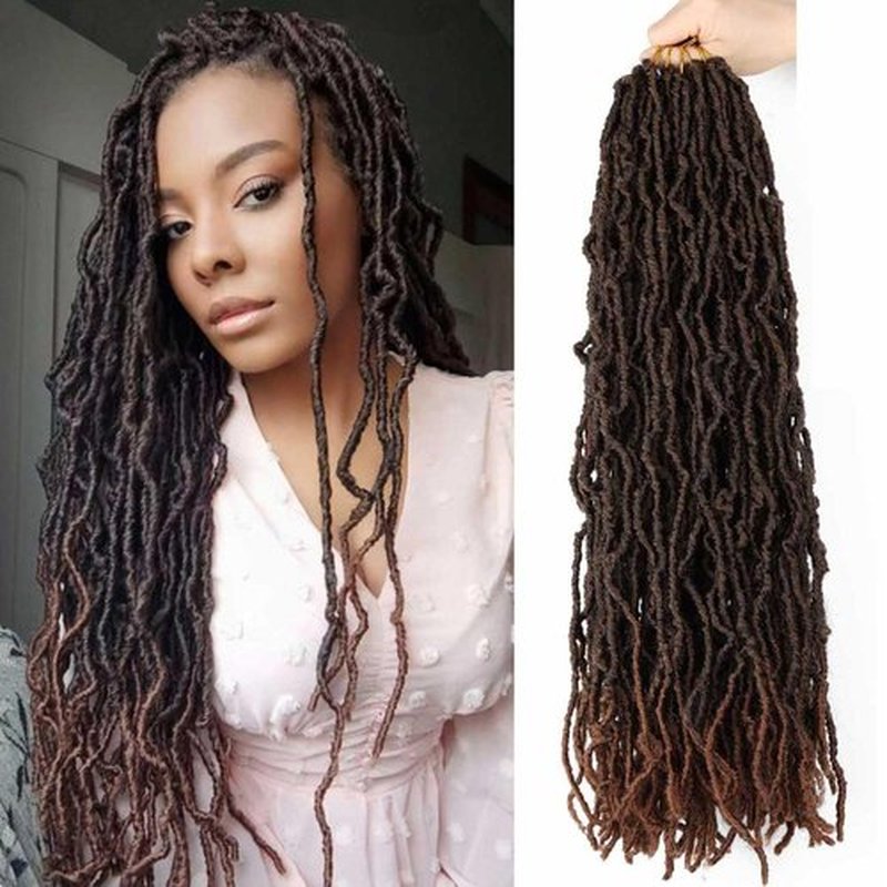 8 Packs Soft Locs 24 Inch Faux Locs Crochet Hair for Butterfly Locs Distressed Soft Locs Crochet Hair for Women (24 Inch(Pack of 8), T30)
