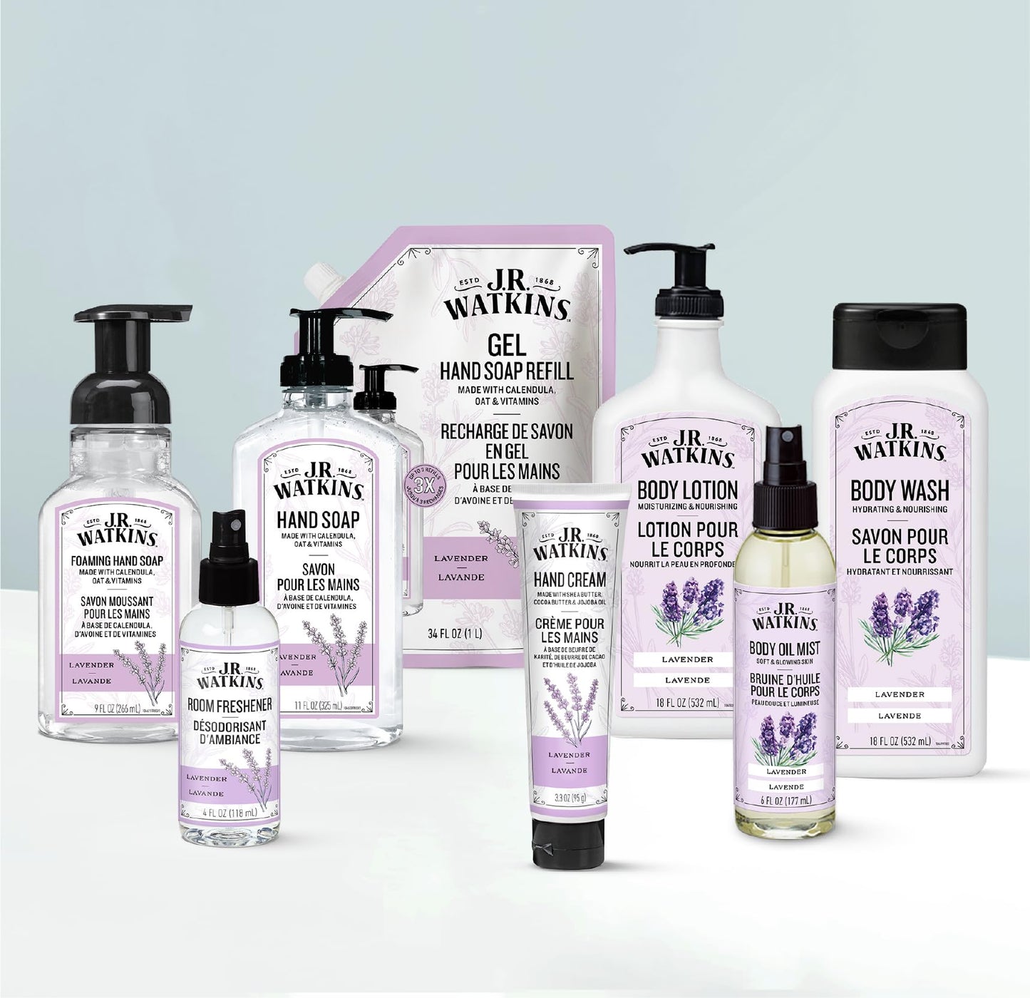 J.R. Watkins Daily Moisturizing Body Lotion, Lavender, 18 fl oz, 2 Pack